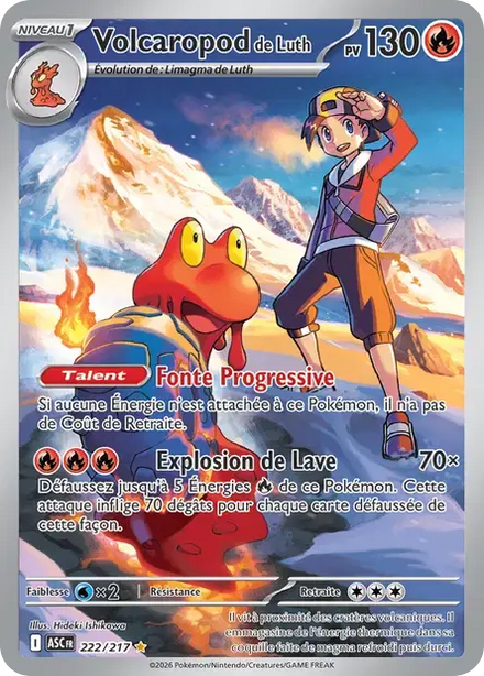 Carte Pokémon Volcaropod de Luth 222/217 Héros Transcendants