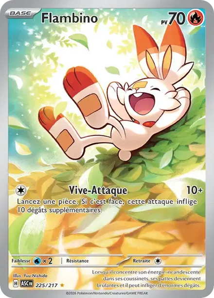 Carte Pokémon Flambino 225/217 Héros Transcendants