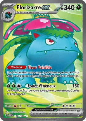 Carte Pokémon Florizarre ex 182/165 151