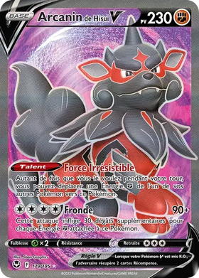 Carte Pokémon Arcanin de Hisui V 179/195 Tempête Argentée