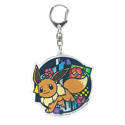 Porte-clés acrylique Evoli , Style papier découpé (Kirie), porte-clés de collection Pokémon