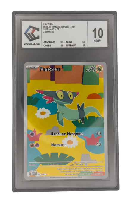 Fantyrm AR, carte Pokemon française gradée 10 scellée en slab