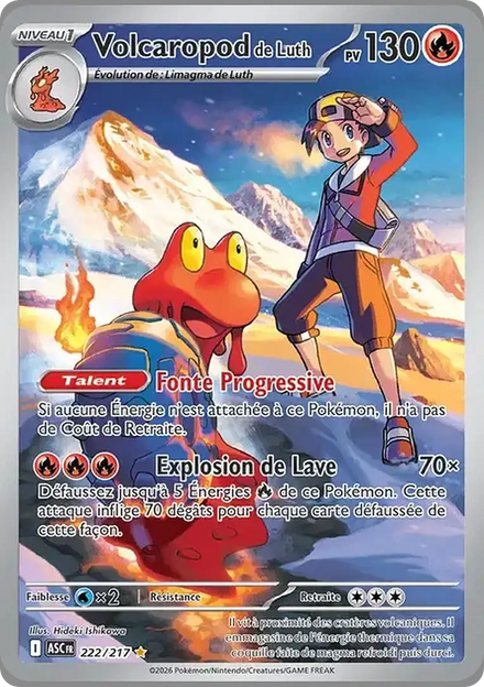 Carte Pokémon Volcaropod de Luth 222/217 Héros Transcendants