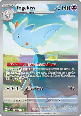 Carte Pokémon Togekiss 235/217 Héros Transcendants