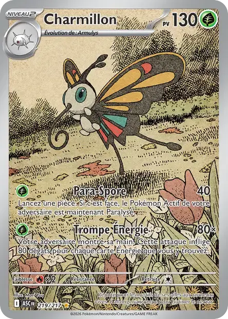 Carte Pokémon Charmillon 219/217 Héros Transcendants
