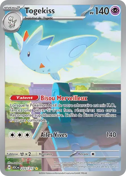 Carte Pokémon Togekiss 235/217 Héros Transcendants