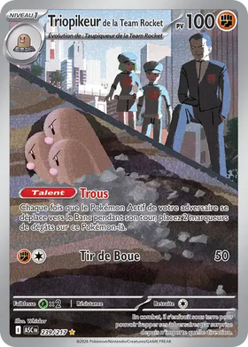 Carte Pokémon Triopikeur de la Team Rocket 239/217 Héros Transcendants