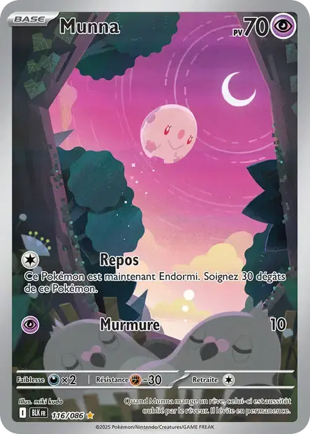 Carte Pokémon Munna 116/086 Foudre Noire