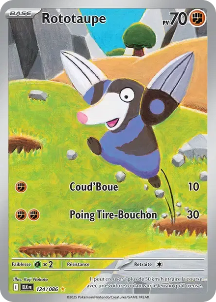Carte Pokémon Rototaupe 124/086 Foudre Noire
