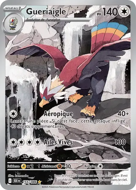 Carte Pokémon Gueriaigle 155/086 Foudre Noire