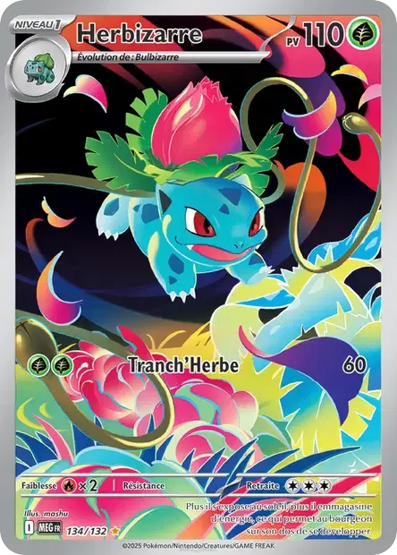 Carte Pokémon Herbizarre 134/132 Méga-Évolution