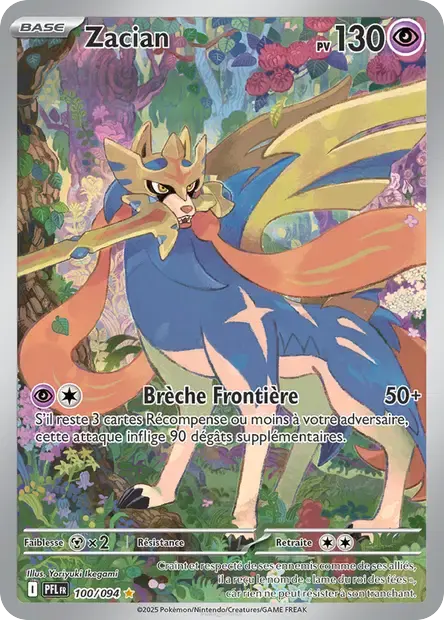 Carte Pokémon Zacian 100/094 Flammes Fantasmagoriques