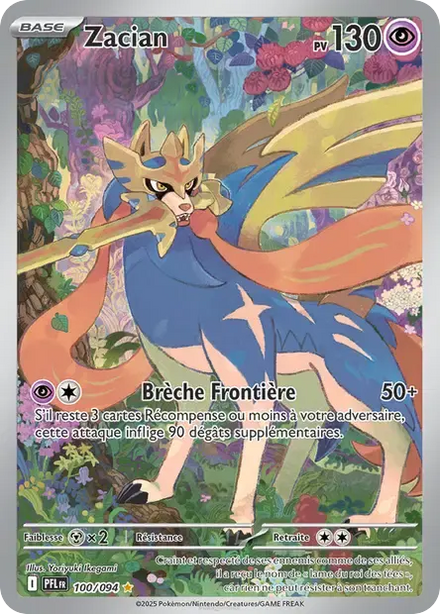 Carte Pokémon Zacian 100/094 Flammes Fantasmagoriques