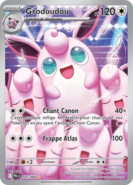 Carte Pokémon Grodoudou 105/094 Flammes Fantasmagoriques