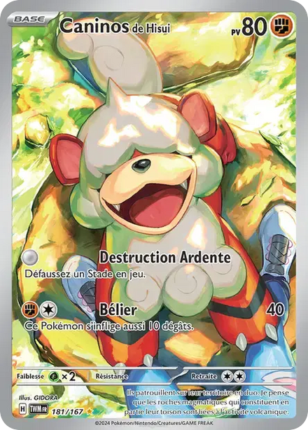 Carte Pokémon Caninos de Hisui 181/167 Mascarade Crépusculaire
