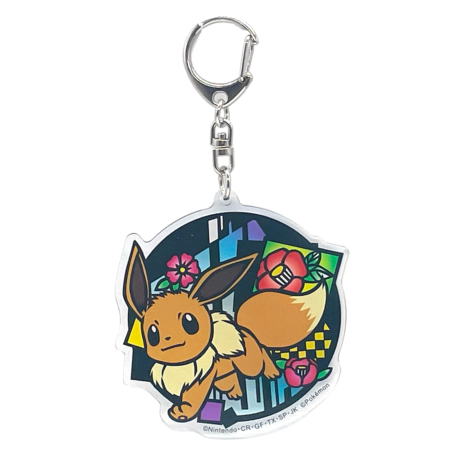 Porte-clés acrylique Evoli , Style papier découpé (Kirie), porte-clés de collection Pokémon