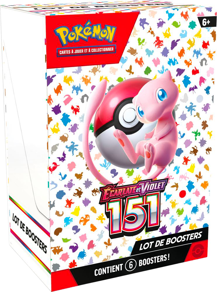Pokémon , Écarlate et Violet 151 , Lot de 6 boosters (FR), produit Pokémon français scellé d'origine