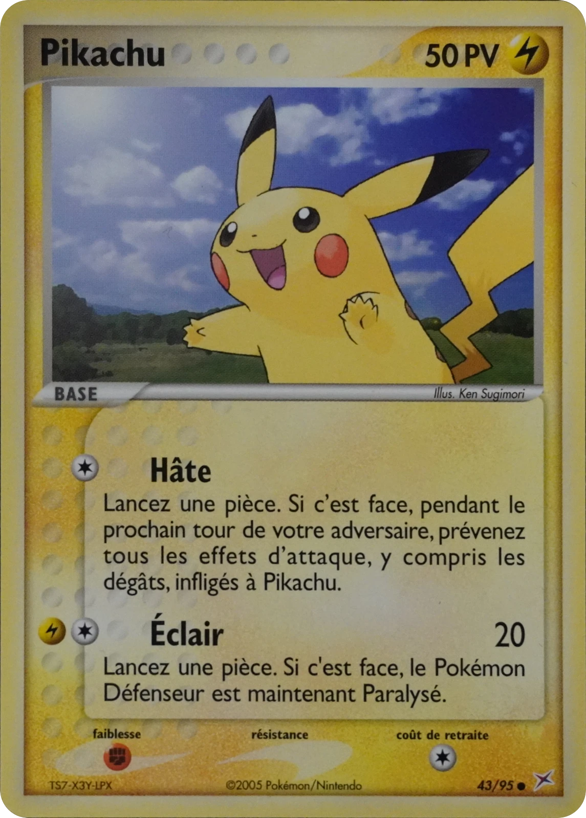 Carte Pokémon Pikachu 43/95 EX Deoxys, édition française