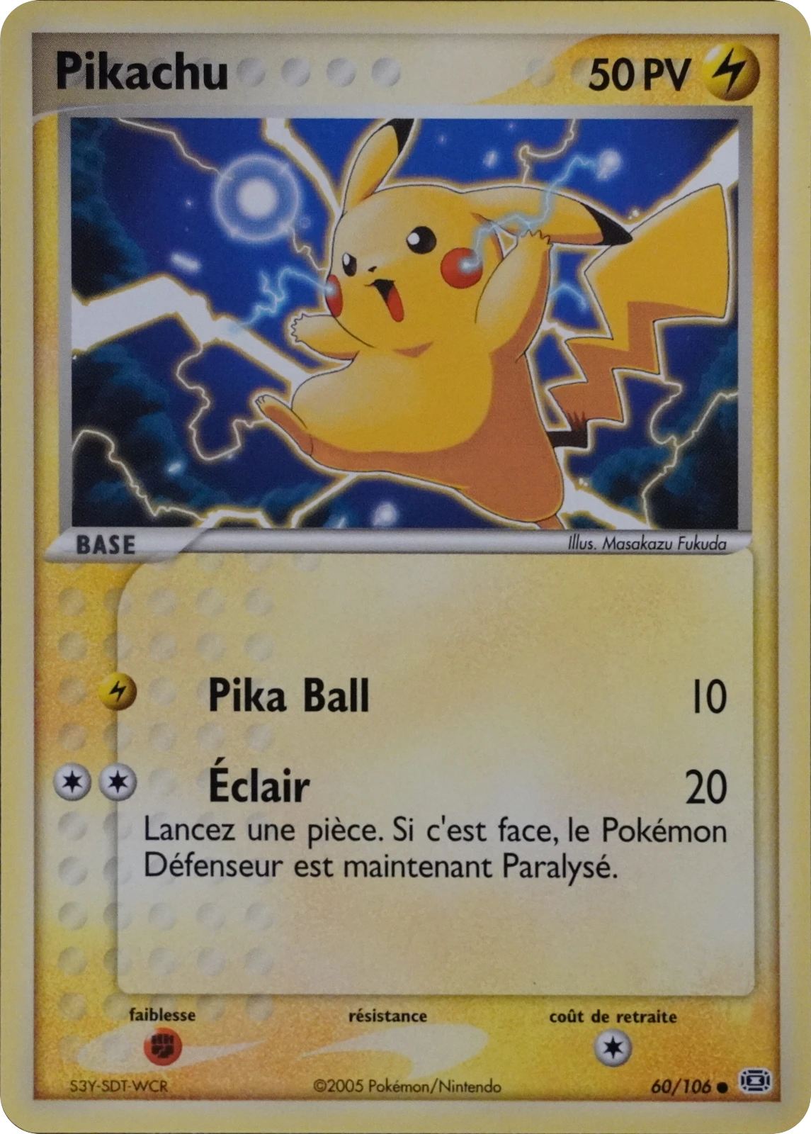 Carte Pokémon Pikachu 60/106 EX Émeraude, édition française