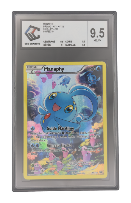 Manaphy Promo, carte Pokemon française gradée 9,5 scellée en slab