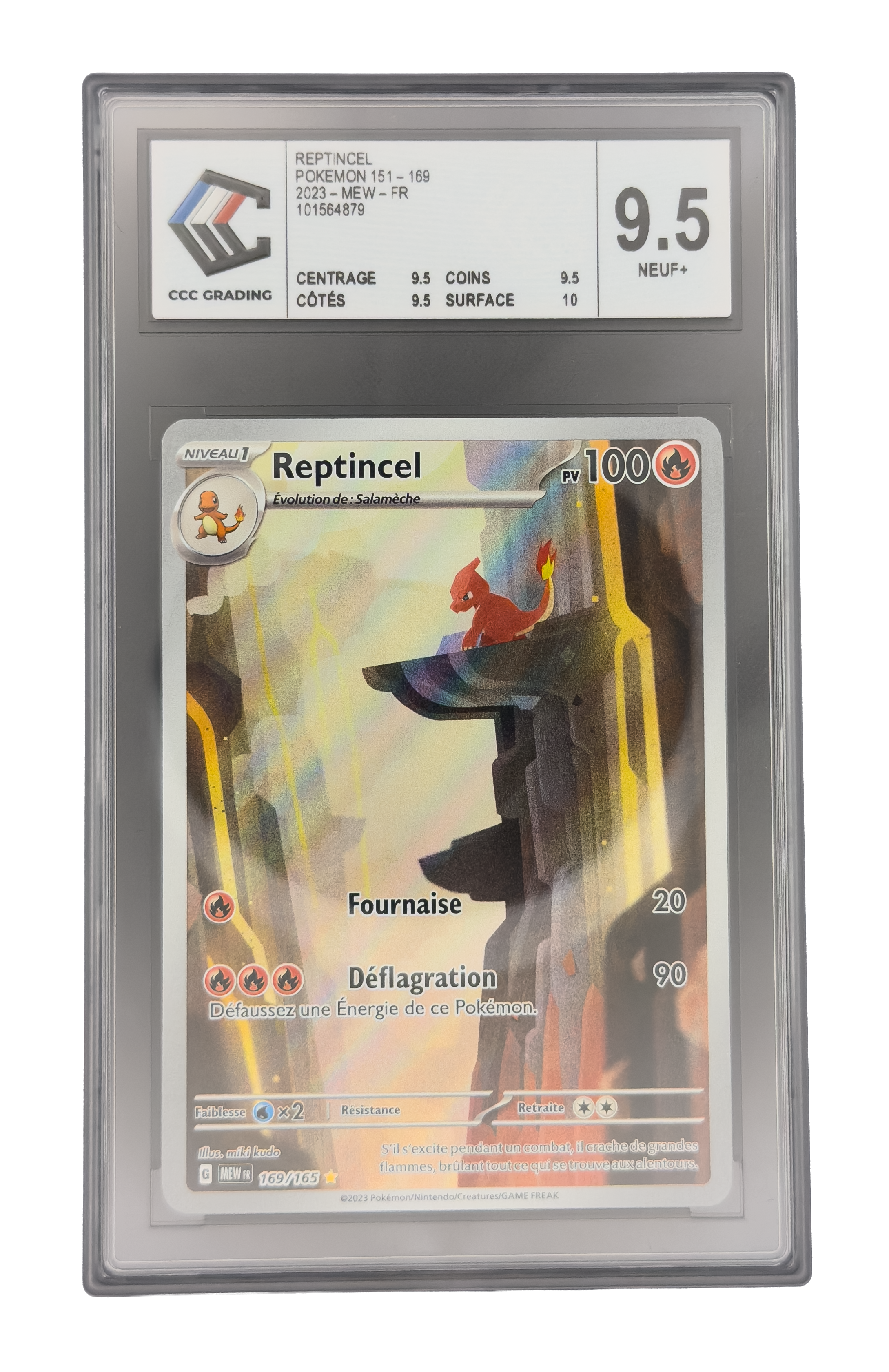 Reptincel IR, carte Pokemon française gradée 9,5 scellée en slab