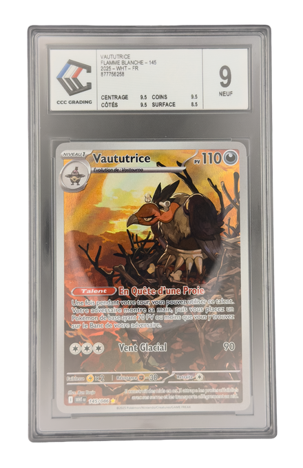 Vaututrice IR, carte Pokemon française gradée 9 scellée en slab