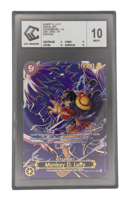 Monkey D. Luffy SP, carte One Piece française gradée CCC 10 scellée en slab