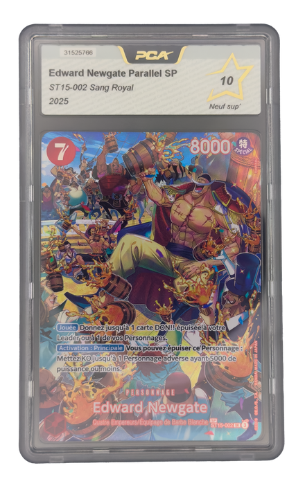 Edward Newgate SP Parallel, carte One Piece française gradée PCA 10 scellée en slab