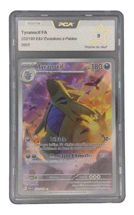 Tyranocif AR, carte Pokemon française gradée 9 scellée en slab