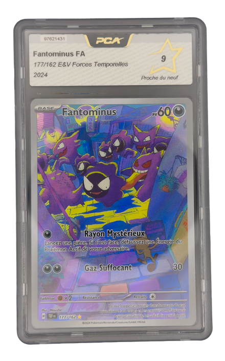 Fantominus AR, carte Pokemon française gradée 9 scellée en slab