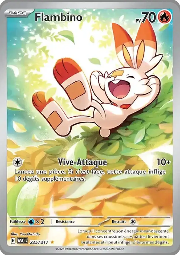 Carte Pokémon Flambino 225/217 Héros Transcendants