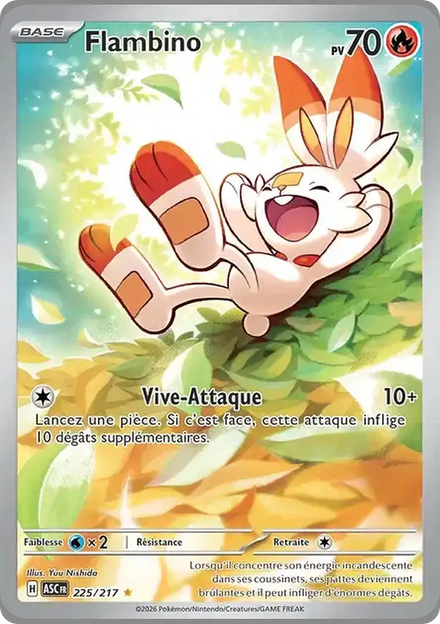 Carte Pokémon Flambino 225/217 Héros Transcendants