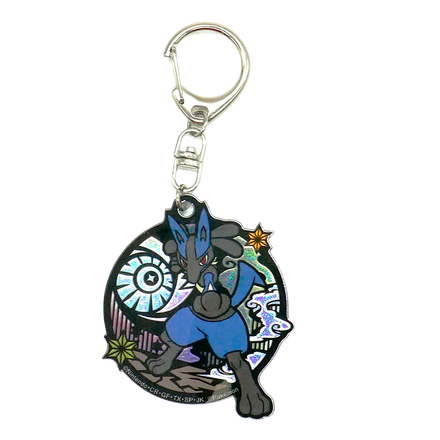 Porte-clés acrylique pailleté Lucario , Style papier découpé (Kirie), porte-clés de collection Pokémon