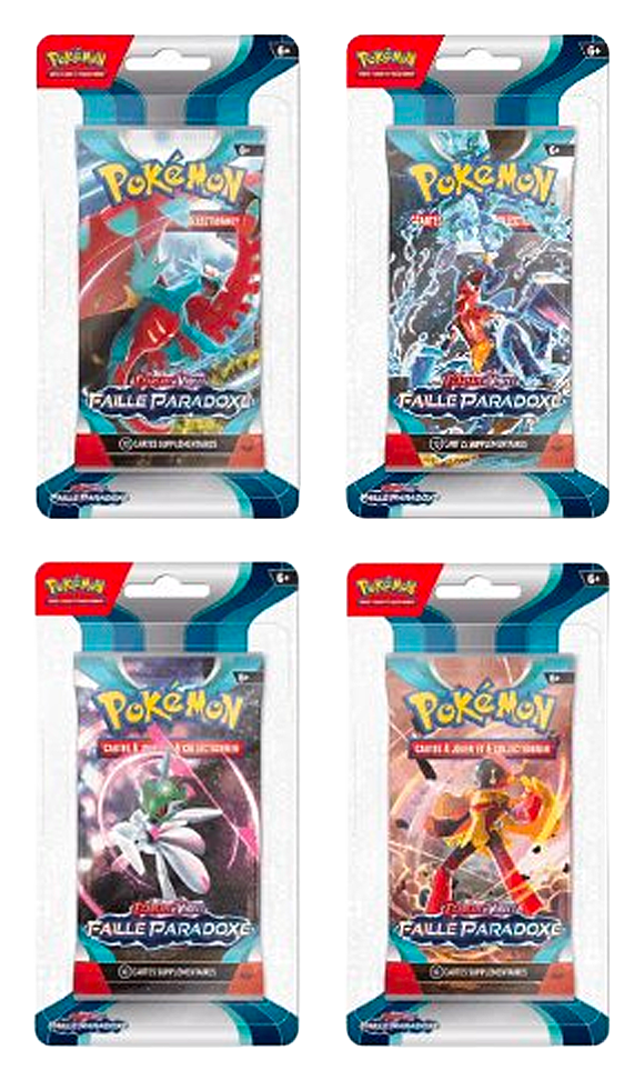 Artset Faille Paradoxe EV04, 4 boosters scellés (4 visuels), produit Pokémon français scellé d'origine