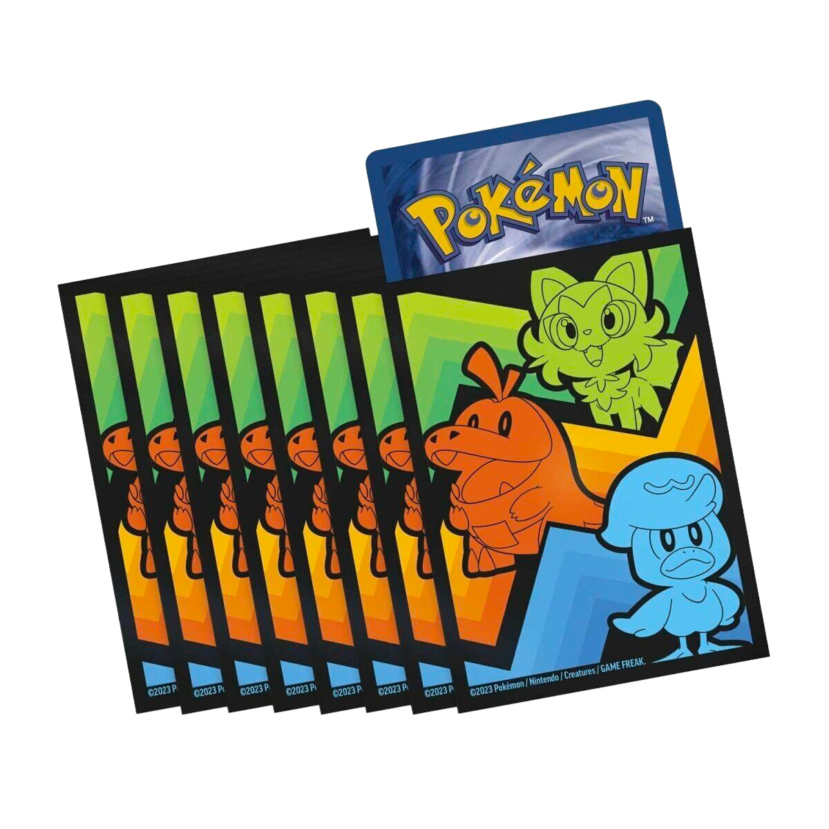 Sleeve Poussacha, Chochodile & Coiffeton, ETB Évolutions à Paldea, protège-cartes (sleeve) pour cartes Pokémon
