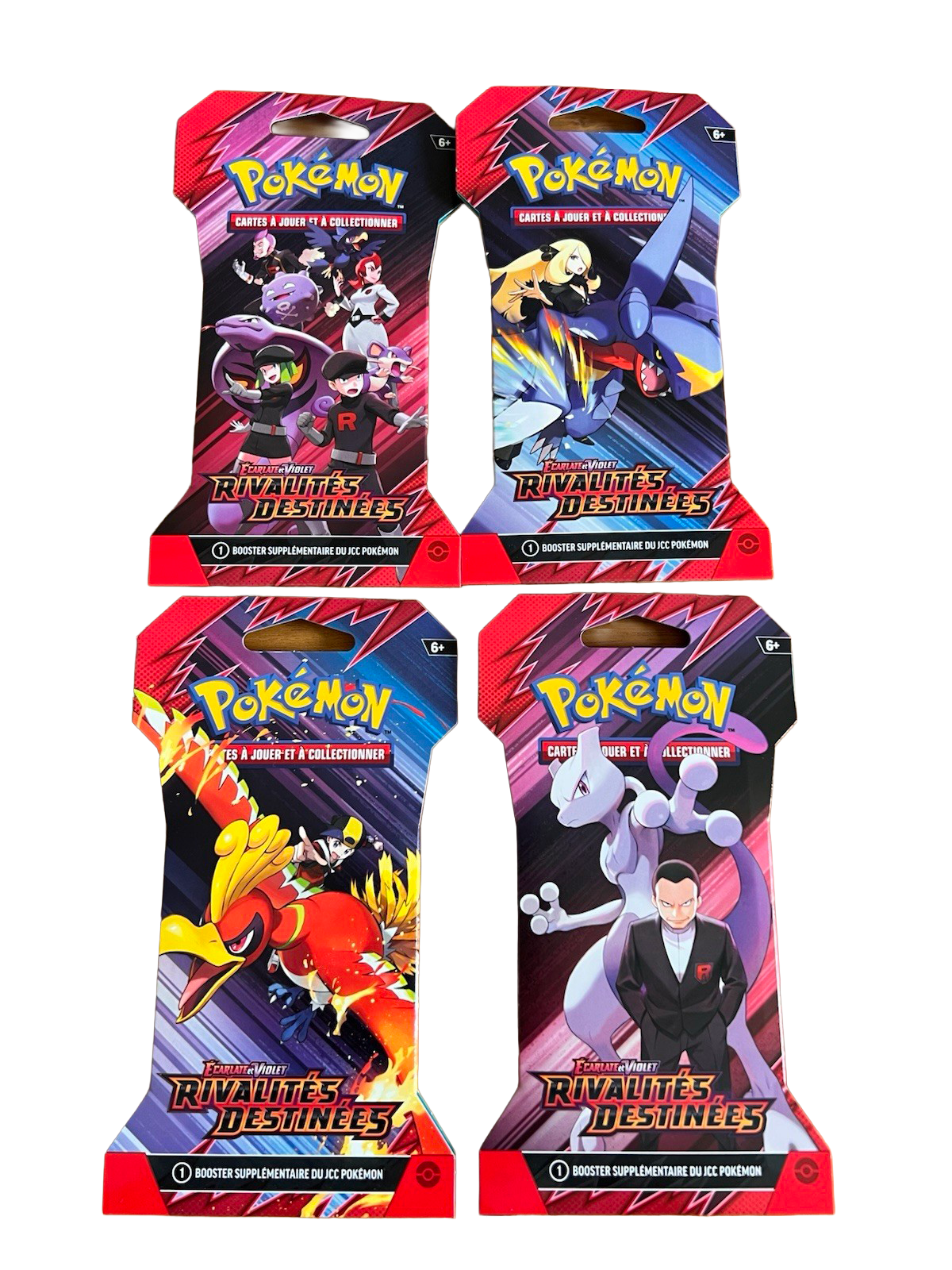 Artset Rivalités Destinées EV10, 4 boosters scellés (4 visuels), produit Pokémon français scellé d'origine