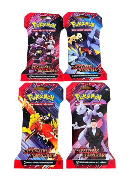 Artset Rivalités Destinées EV10, 4 boosters scellés (4 visuels), produit Pokémon français scellé d'origine