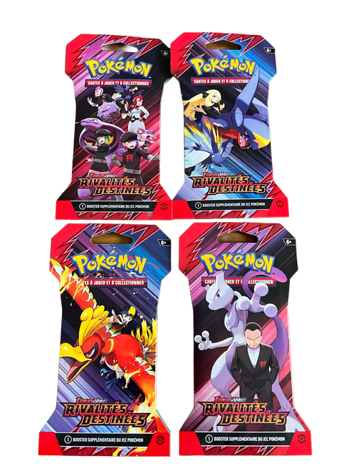 Artset Rivalités Destinées EV10, 4 boosters scellés (4 visuels), produit Pokémon français scellé d'origine
